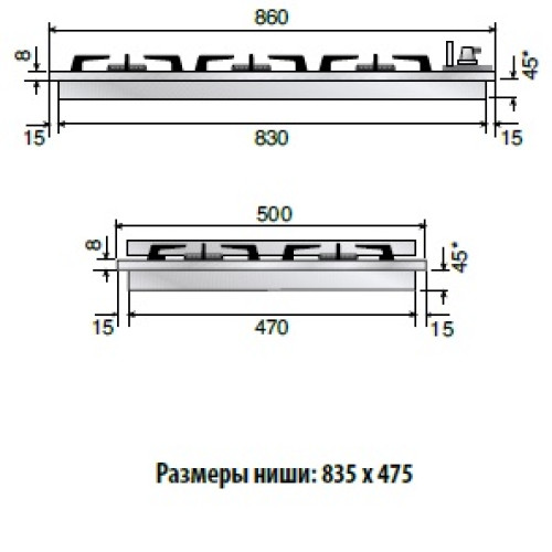 Газовая поверхность ILVE H90PCNV/RM