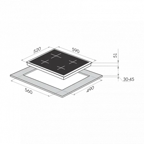 Газовая поверхность MAUNFELD mghg.64.17w_white glass (белое стекло)