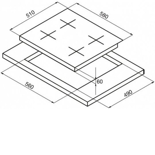 Стеклокерамическая панель Korting HK 62031 B
