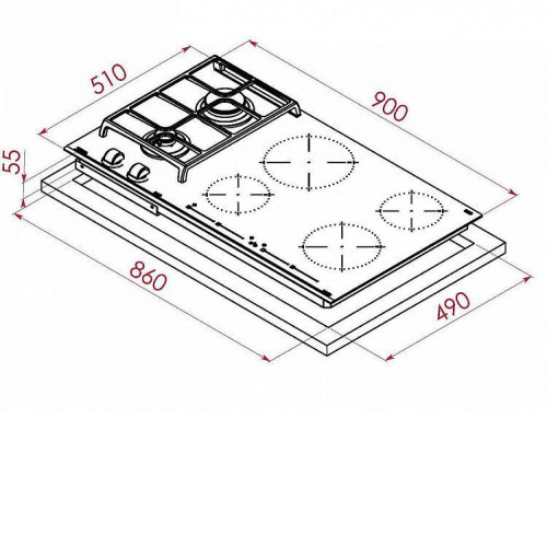 Варочная поверхность TEKA HYBRID JZC 96324 ABN BK (112570150)