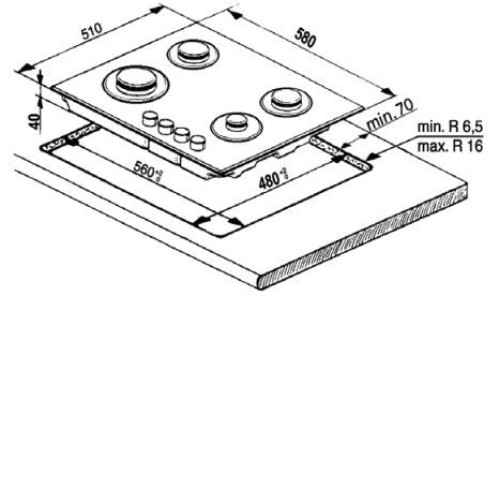 Поверхность INDESIT THP 642 W/IX/I