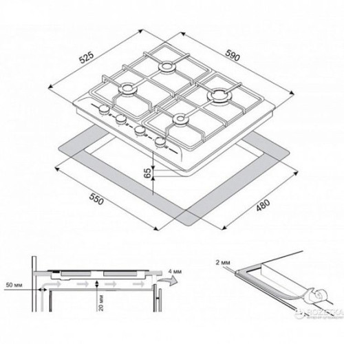 Варочная панель ZorG BP2 FW WH