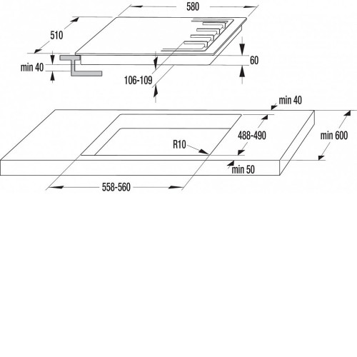 Комбинированная поверхность GORENJE k6n20ix