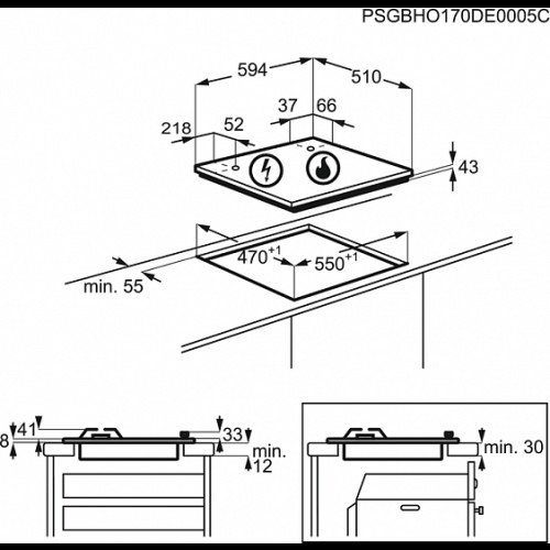 Газовая варочная панель Zanussi GPZ 262 HW