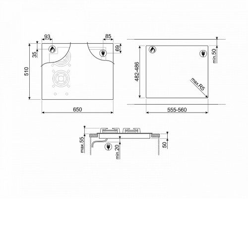 Варочная панель SMEG PM3643D