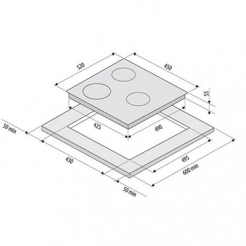 Встраиваемая индукционная варочная панель Fornelli Pia 45 Luce BL