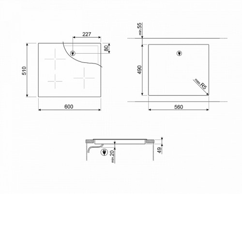 Поверхность SMEG SI7633B