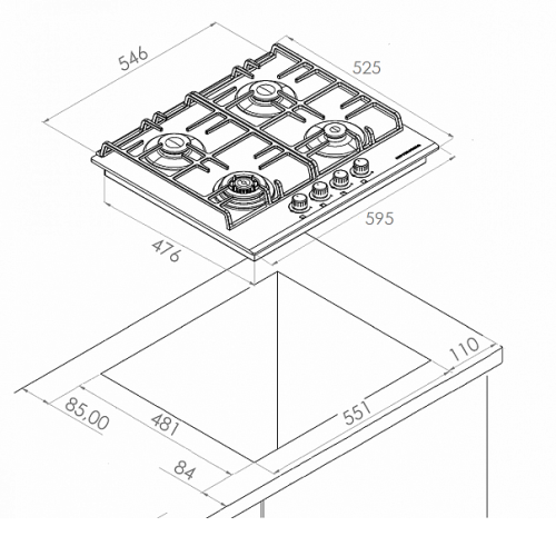 Варочная поверхность KUPPERSBERG FQ 63 B