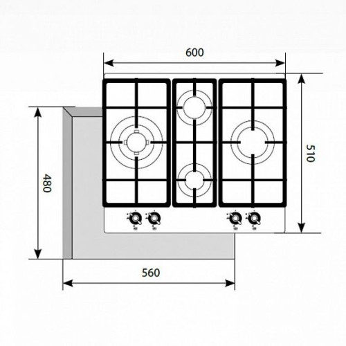 Газовая поверхность LEX GVG 643C BL