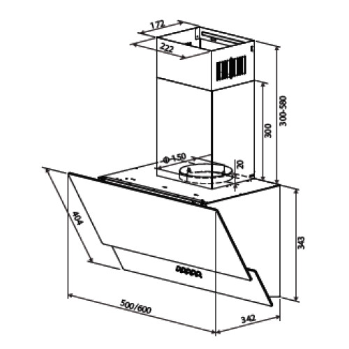 Вытяжка HOMSair SATURN PUSH 50 БЕЛЫЙ