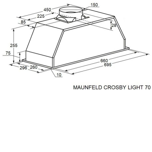 Вытяжка Maunfeld CROSBY Light 70 нержавейка