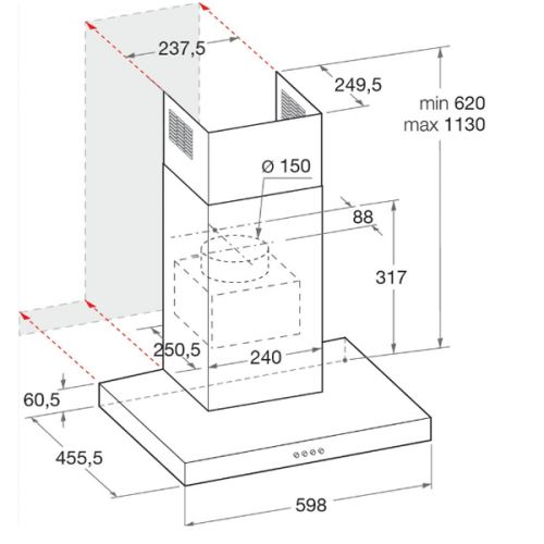 Вытяжка HOTPOINT-ARISTON HHBS 6.7F LT DS