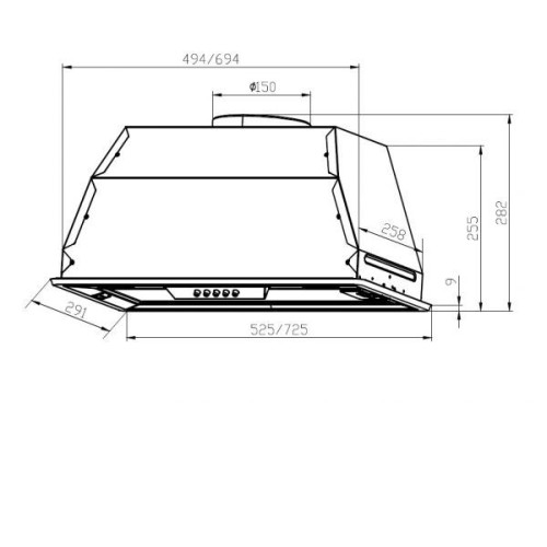 Встраиваемая вытяжка LEX GS Bloc P 600 Inox