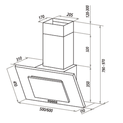 Вытяжка HOMSair BELL 60 БЕЛЫЙ