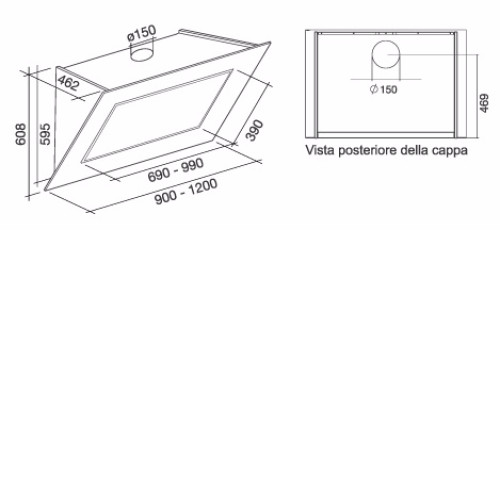 Вытяжка FALMEC quasar top parete 120 ix (800)