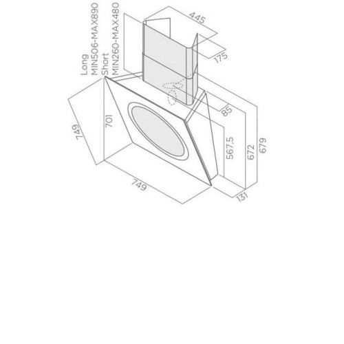Вытяжка Elica OM AIR SENSE WH/F/75