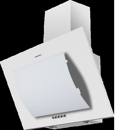 Вытяжка MAUNFELD tower round white glass 60 (белый+белое дугообразное стекло)