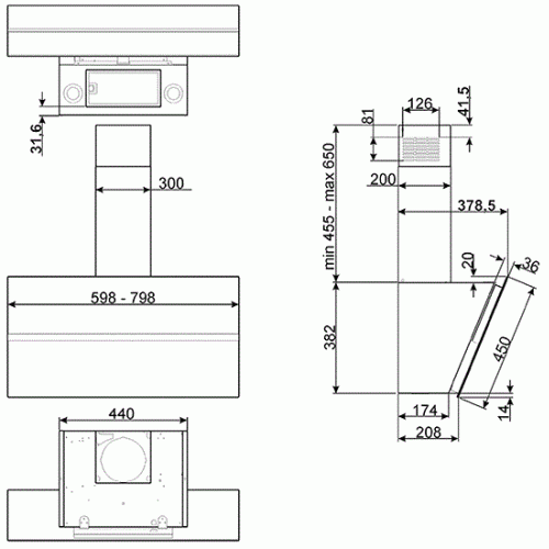 Вытяжка SMEG KCV80SE2
