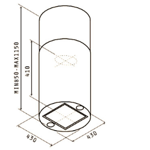 Вытяжка JET AIR PIPE ISLAND WH/A/43
