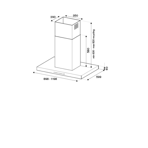 Вытяжка BERTAZZONI KTI90PRO1XA