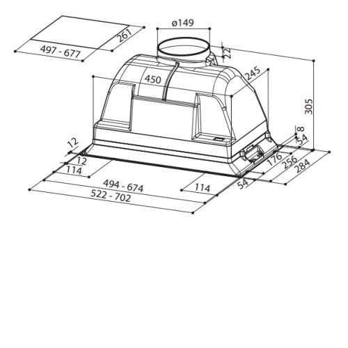 Вытяжка FABER 110.0255.519 INCA SMART C GR A52