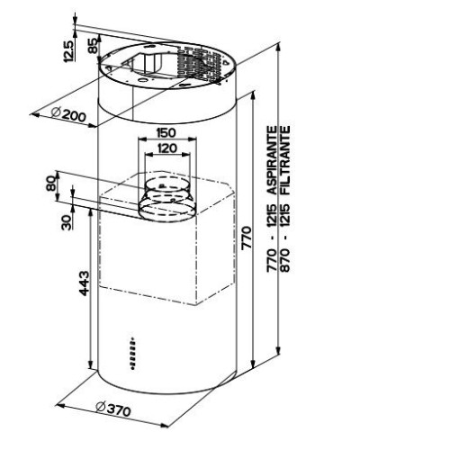 Вытяжка Faber Cylindra Isola EVO Plus WH Gloss A37 белый