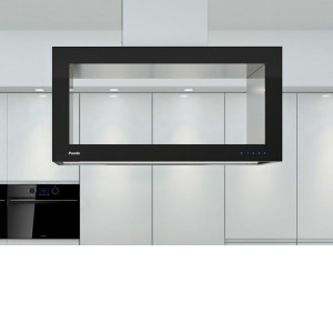Вытяжка PANDO I-960/100 INOX - CRISTAL NEGRO BRILLANTE V.1250 ECO SEC