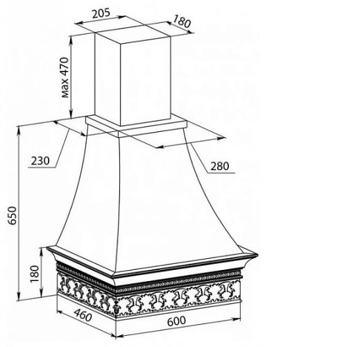 Каминная вытяжка VIALONA CAPPE Инфинити ПСВ inca 900 60