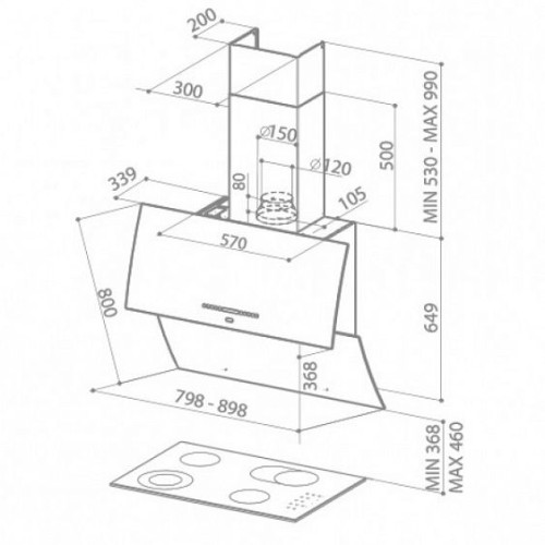 Вытяжка FABER 110.0255.527 mirror bk brs x/v a90 logic