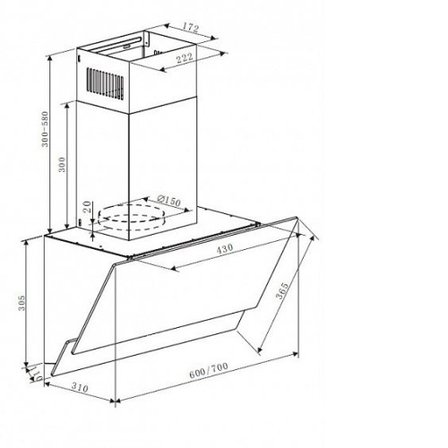 Вытяжка Maunfeld plym soft 60 черное стекло