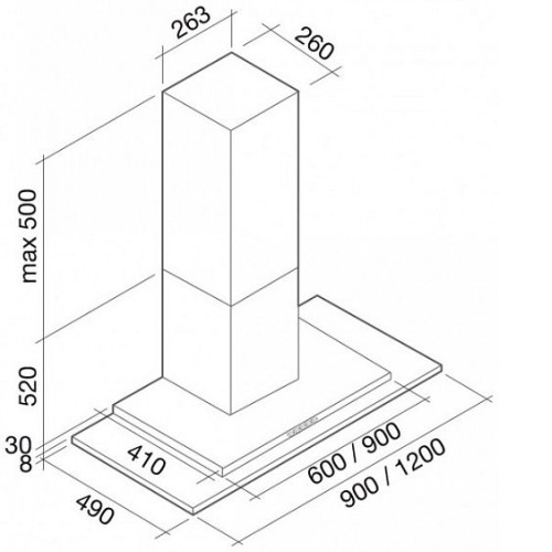 Вытяжка FALMEC kristal parete 60 ix/glass (800)