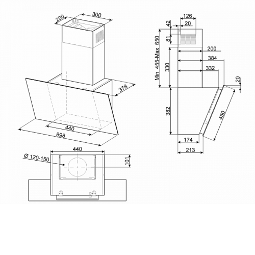 Вытяжка SMEG KICV90BL