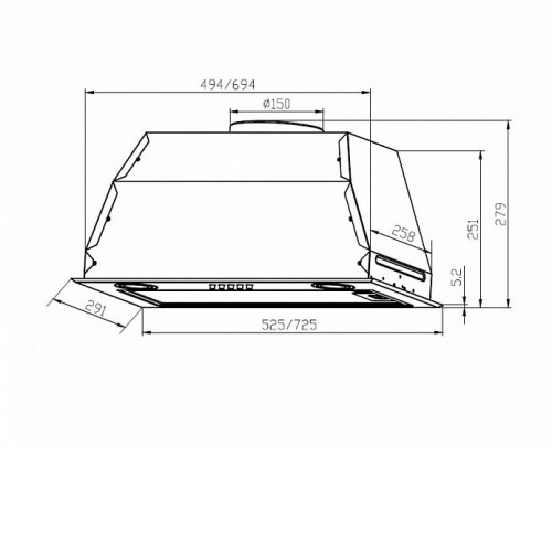 Вытяжка Lex GS BLOC P 600 IVORY LIGHT
