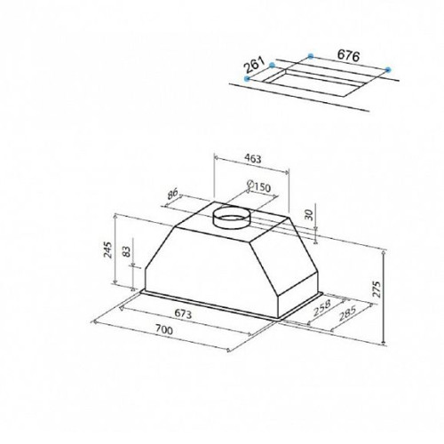 Вытяжка BEST QUADRA A70 XS (P791 XS 70) (07336009A)