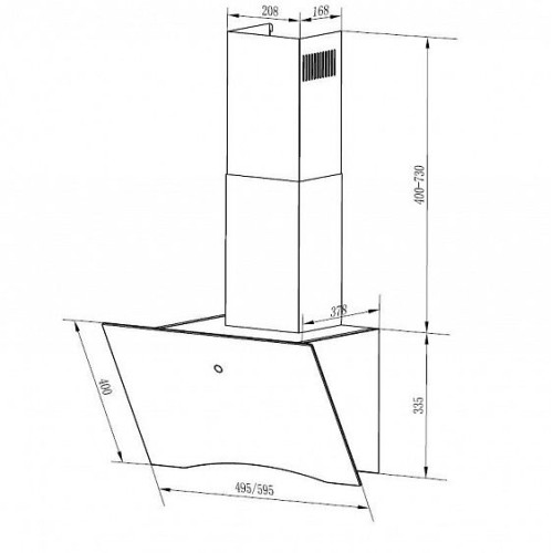 Каминная вытяжка HOMSair Teffi 60 белый