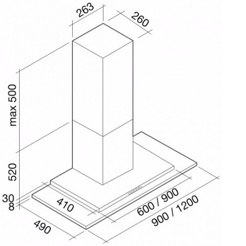 Вытяжка FALMEC kristal isola 800 90 ix