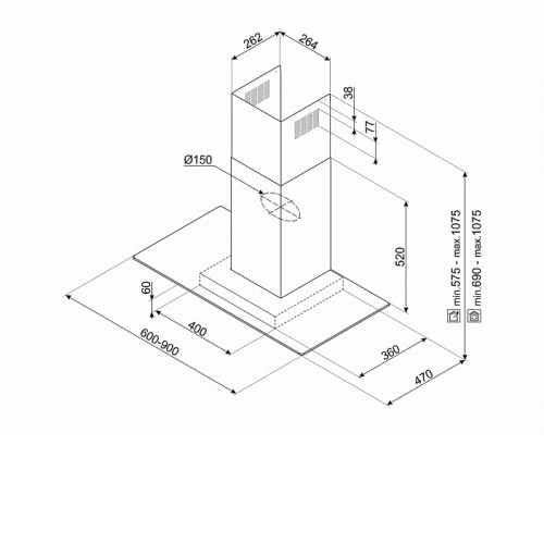 Вытяжка SMEG KBT600VE