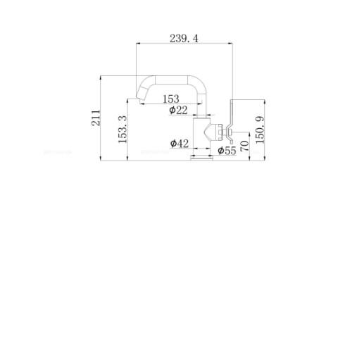 Смеситель BRONZE DE LUXE 1760'S LOFT матовое золото 1178CG