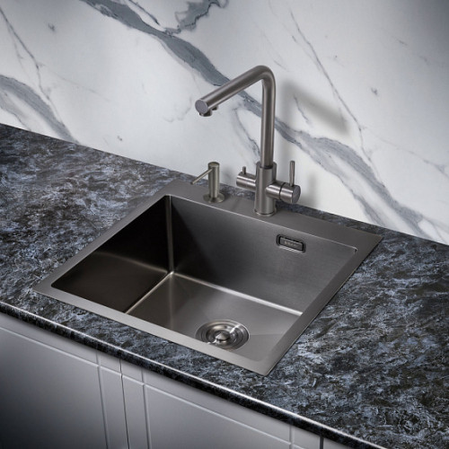 Кухонная мойка MILACIO Denia 51 Steel MC.77489 вороненая сталь
