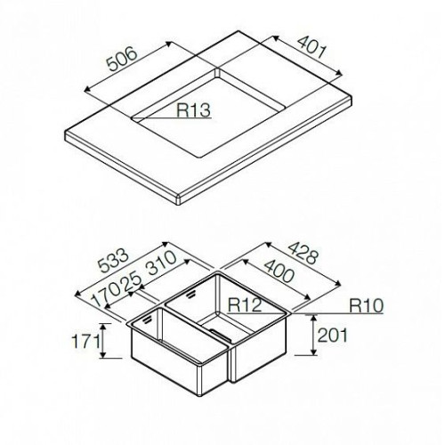 Кухонная мойка FULGOR P2B 5343 Q U