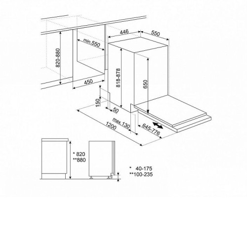 Посудомоечная машина SMEG ST4512IN