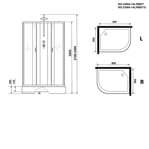 Душевая кабина NIAGARA NG-33984-14RBKTG