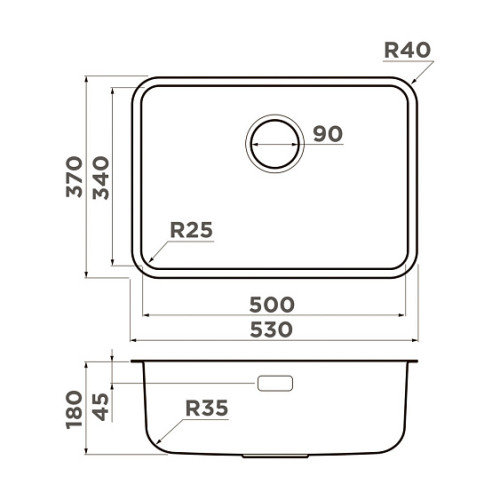 Кухонная мойка OMOIKIRI Omi 53-U/I-GB Ultra Mini (4997418)