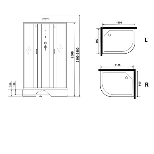 Душевая кабина NIAGARA NG-33184-14LBKTG