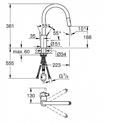Смеситель GROHE Eurostyle Cosmopolitan 31481001