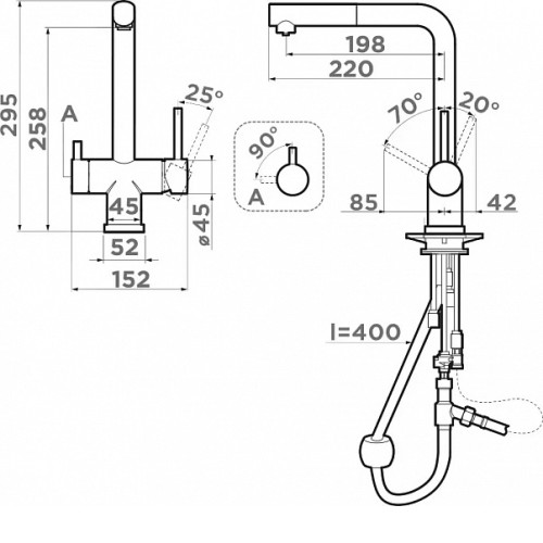 Смеситель OMOIKIRI Takamatsu-S-BL (4994570)
