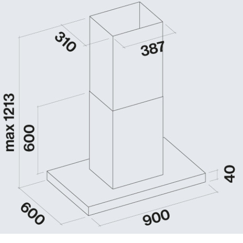 Вытяжка FALMEC LUMEN ISOLA NRS 90 (CLUI90.E10P2#NEUI490F)