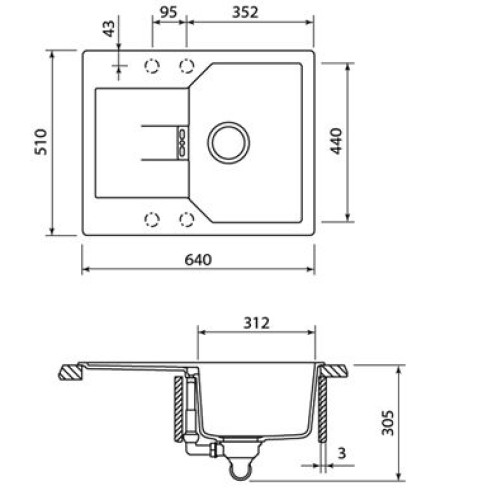 Мойка SCHOCK 700578 manhattan 40 d cristalite корз.клапан 640x510 альпина