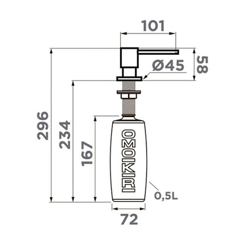 Дозатор OMOIKIRI OM-03-PVD-GM (4995043)