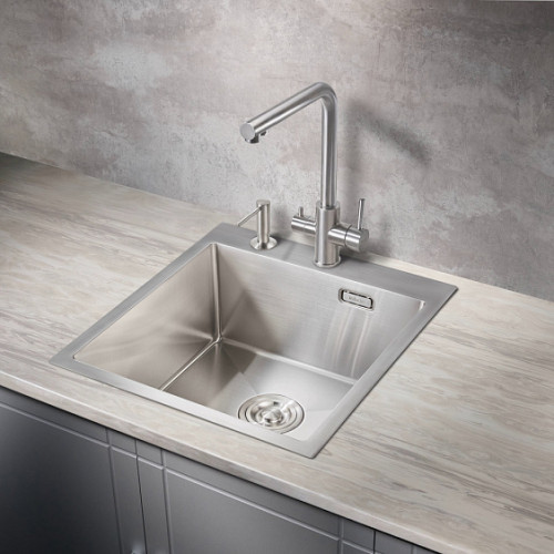 Кухонная мойка MILACIO Denia 46 Steel MC.77470 нержавеющая сталь